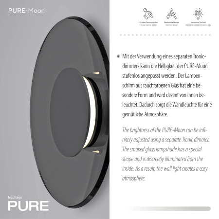 Kinkiet PURE MOON szary 9594-15 - Paul Neuhaus