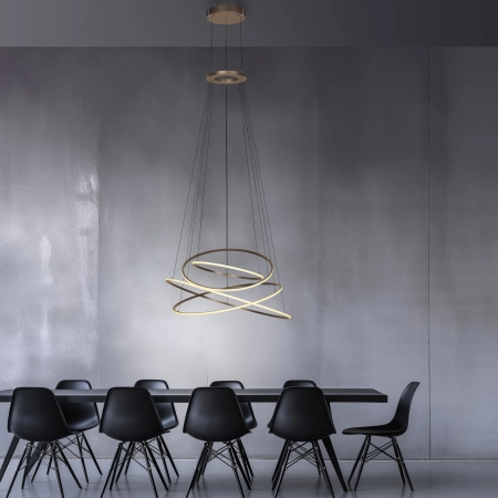 Lampa wisząca elektryczna z windą na pilota PURE E-FLYING RINGS brązowa 2566-97 - Paul Neuhaus