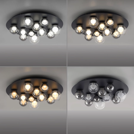 Lampa sufitowa na pilota designerska szklane kule PURE POPUP 6588-15 - Paul Neuhaus