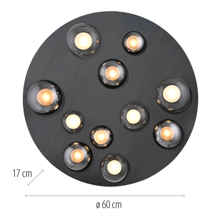 Lampa sufitowa na pilota designerska szklane kule PURE POPUP 6588-15 - Paul Neuhaus