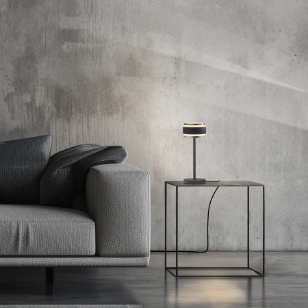 Lampa stołowa na akumulator czarna perła sterowanie dotykowe CCT PURE FALLING RINGS 4503-18 - Paul Neuhaus