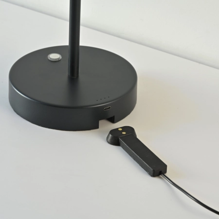 Lampa stołowa na akumulator czarna perła sterowanie dotykowe CCT PURE FALLING RINGS 4503-18 - Paul Neuhaus