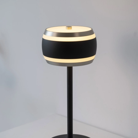 Lampa stołowa na akumulator czarna perła sterowanie dotykowe CCT PURE FALLING RINGS 4503-18 - Paul Neuhaus