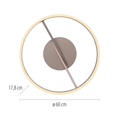 Lampa sufitowa brązowa ściemnialna na pilota PURE LOOP 6552-97 - Paul Neuhaus