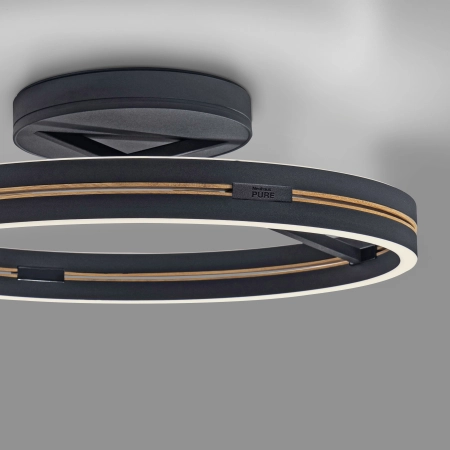Lampa sufitowa na pilota PURE LOOP czarna 6552-18 - Paul Neuhaus
