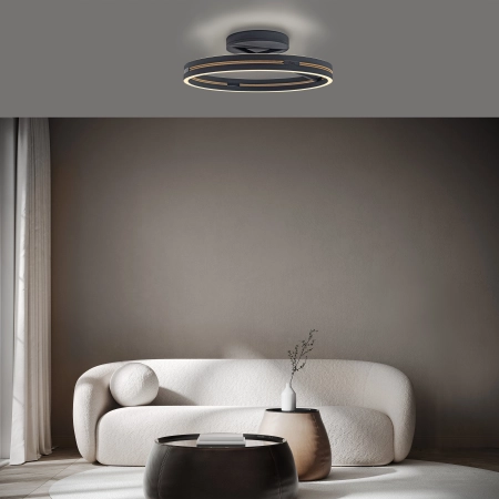Lampa sufitowa na pilota PURE LOOP czarna 6552-18 - Paul Neuhaus