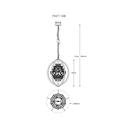 Lampa wisząca PENA P0477-05B-F7AC - Zuma Line