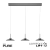Lampa wisząca designerska comfort lift led potrójna PURE MOON 2193-15 - Paul Neuhaus