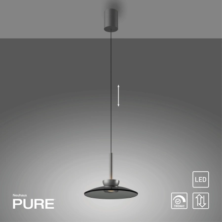 Lampa wisząca designerska comfort lift, ściemnialna PURE MOON 2191-15 - Paul Neuhaus