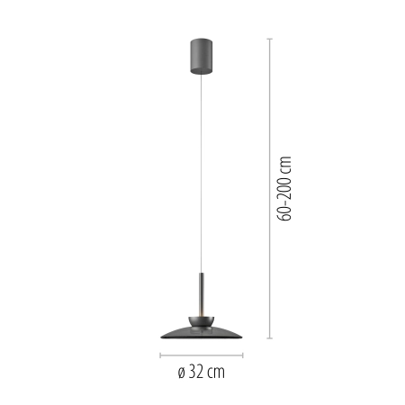 Lampa wisząca designerska comfort lift, ściemnialna PURE MOON 2191-15 - Paul Neuhaus