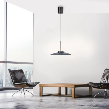 Lampa wisząca mega designerska na pilota z windą PURE E-MOON 2195-15 - Paul Neuhaus