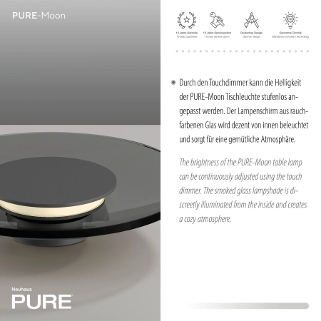 Lampa stołowa mega designerska LED PURE MOON 4594-15 - Paul Neuhaus