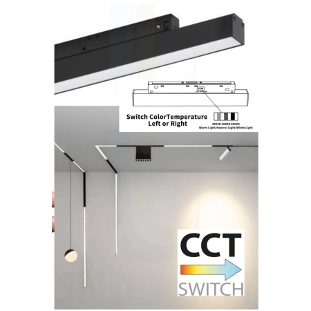 Lampa do szyn magnetycznych z przesłoną 12W 3000K 30cm czarna 10011 - Zuma Line