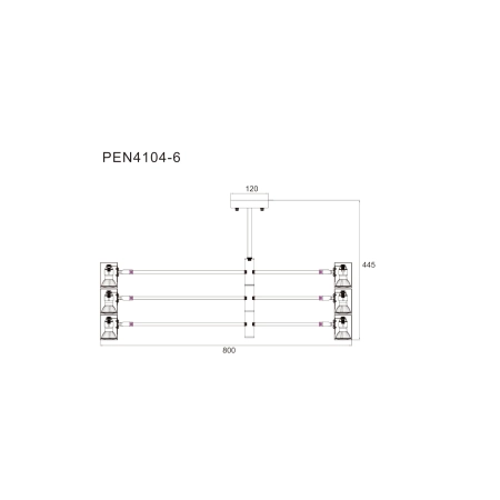 Lampa wisząca PEDRO PEN4104-6GD+BK - Zuma Line