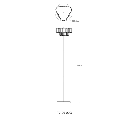 Lampa podłogowa HELIOS F0496-03G-F7AC - Zuma Line