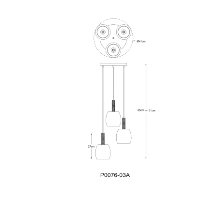 Lampa wisząca CALVO P0076-03A-P7AA - Zuma Line