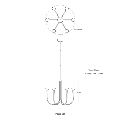Lampa wisząca BOSTON P0603-06F-P7B1 - Zuma Line