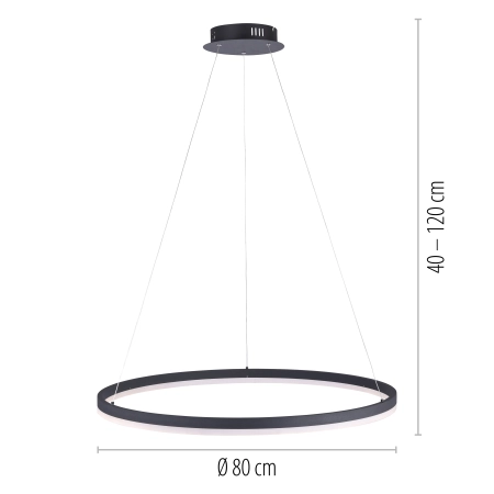 Lampa wisząca TITUS 80 antracyt 2383-13 - Paul Neuhaus