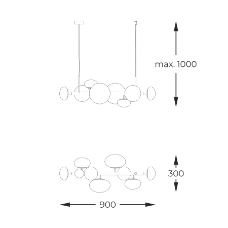 Lampa wisząca OMI CZARNY 1192 - Zuma Line
