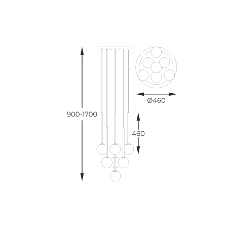 Lampa wisząca ARCTURUS ZŁOTA/GOLD P0574-07F-F7AA - Zuma Line