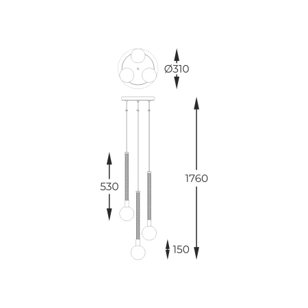Lampa wisząca MIDA ZŁOTA/GOLD P0583-03B-2GHF - Zuma Line