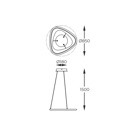 Lampa wisząca GETAFE CZARNY CHROM/BLACK CHROME MD3888-1L-3BCT - Zuma Line