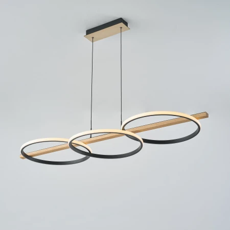 Lampa wisząca ALMERIA CZARNA-DREWNO/BLACK-WOOD MD3913-3-3BWLT - Zuma Line