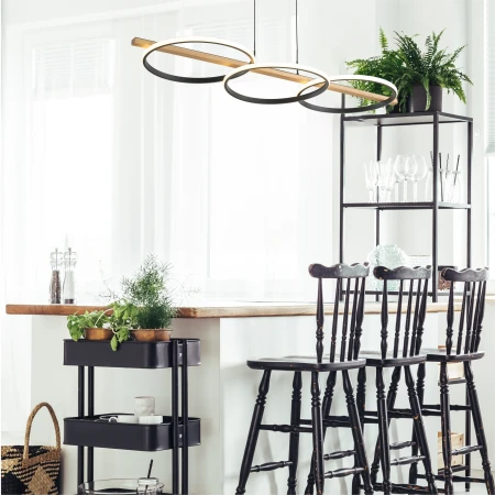 Lampa wisząca ALMERIA CZARNA-DREWNO/BLACK-WOOD MD3913-3-3BWLT - Zuma Line