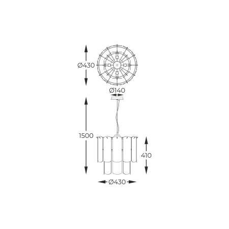 Lampa wisząca NIRA CZARNA/BLACK MD3523-8M-EBCN - Zuma Line