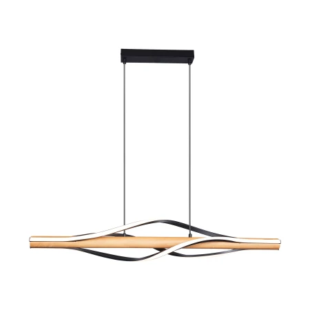 Lampa wisząca BAEZ CZARNA+DREWNO/BLACK+WOOD P230857003 - Zuma Line