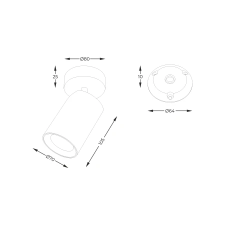 Lampa sufitowa TORE  CZARNA/BLACK TLS006-BK - Zuma Line