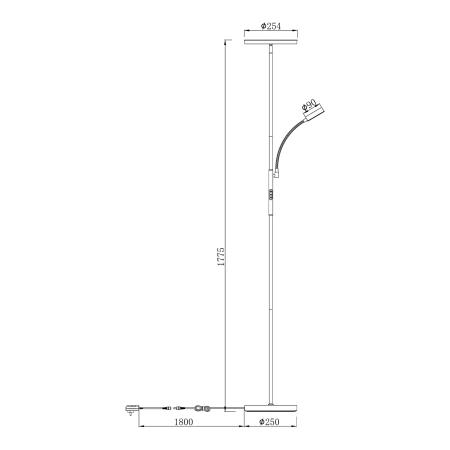 Lampa podłogowa MANDI CZARNA/BLACK FL-020288RD - Zuma Line