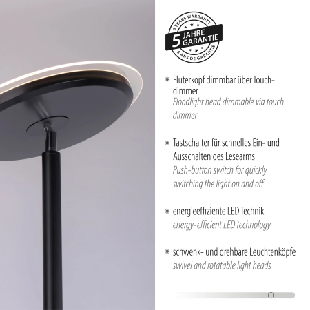 Lampa podłogowa HANS 11709-18 - Paul Neuhaus