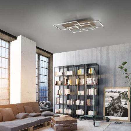 Lampa sufitowa drewniana na pilota PALMA 8330-79 - Paul Neuhaus