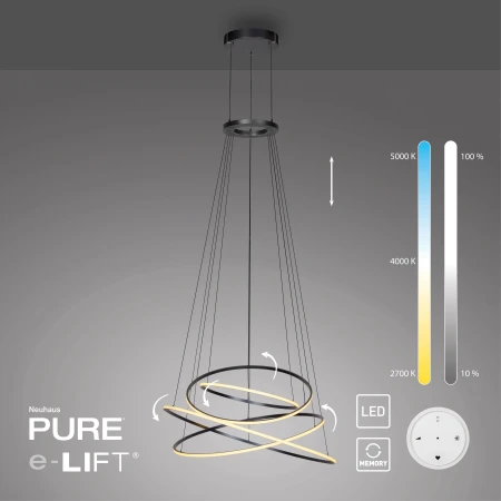 Lampa wisząca PURE E-FLYING RINGS 2566-15 - Paul Neuhaus