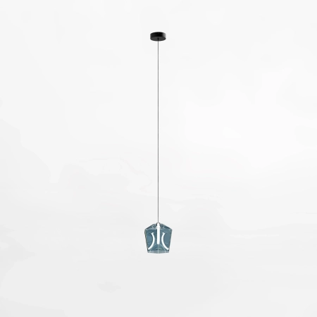Lampa wisząca nad wyspę szkło niebieska COLORE MD3350-1BL/B - Zuma Line
