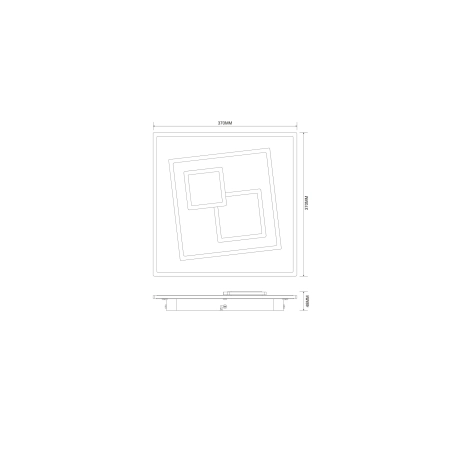 Lampa sufitowa z pilotem geometryczna czarna DUNK MS-3041S - Zuma Line