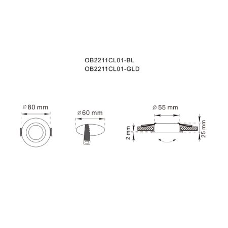 Lampa wpuszczana złota FINN OB2211CL01-GLD - Zuma Line