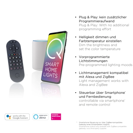 Lampa wisząca na pilota i aplikację smart Q-BELUGA 2051-60 - Paul Neuhaus