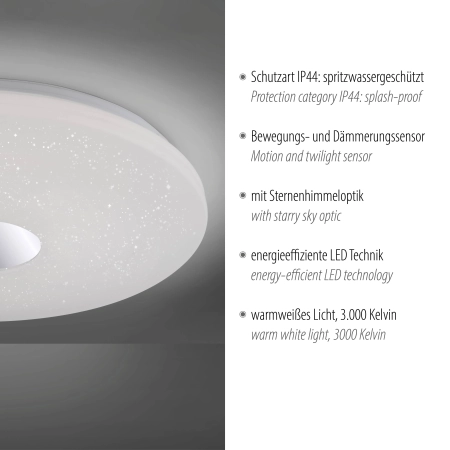 Lampa sufitowa łazienkowa wodoodporna IP44 LAVINIA 14822-17 - Paul Neuhaus