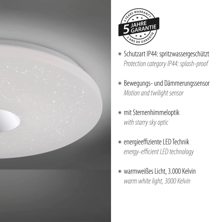Lampa sufitowa łazienkowa wodoodporna IP44 LAVINIA 14822-17 - Paul Neuhaus