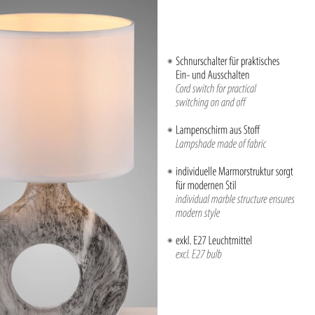 Lampa stołowa CARARA 14193-15 - Paul Neuhaus