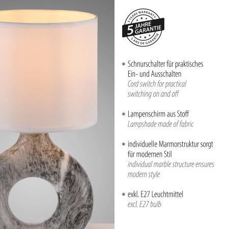 Lampa stołowa CARARA 14193-15 - Paul Neuhaus
