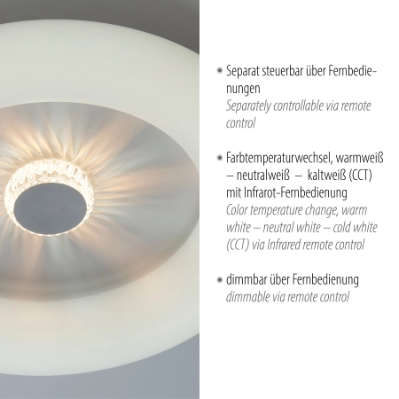 Lampa sufitowa na pilota VERTIGO 14383-16 - Paul Neuhaus