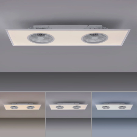 Lampa sufitowa z dwoma wentylatorami na pilota FLAT-AIR 14643-16 - Paul Neuhaus
