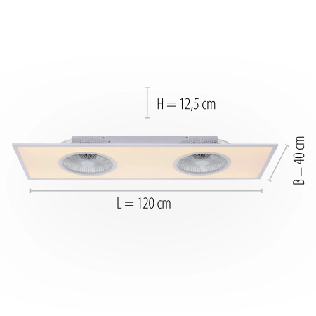 Lampa sufitowa z dwoma wentylatorami na pilota FLAT-AIR 14643-16 - Paul Neuhaus