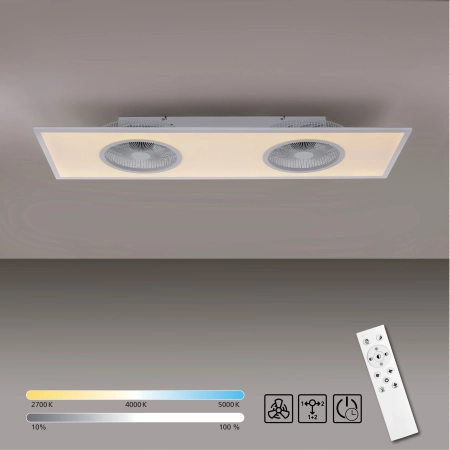 Lampa sufitowa z dwoma wentylatorami na pilota FLAT-AIR 14643-16 - Paul Neuhaus