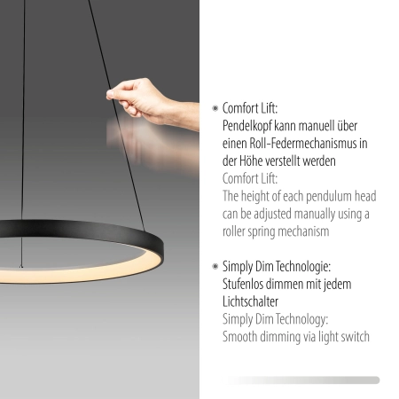 Lampa wisząca HOOP 2851-18 - Paul Neuhaus