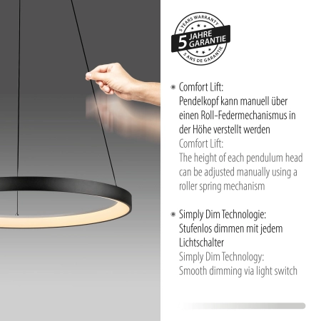Lampa wisząca HOOP 2851-18 - Paul Neuhaus