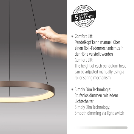 Lampa wisząca HOOP 2851-36 - Paul Neuhaus